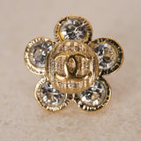 Chanel 2005 CC Camellia Crystal Earrings