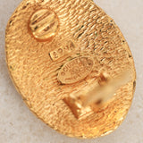 Chanel 1992 Textured Woven CC Clip-On Earrings 24K GP
