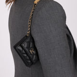 Chanel 2021 Caviar Classic Flap Charms Cardholder on Chain