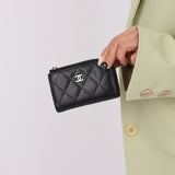 Chanel 2013 Caviar Zip Card Key Holder