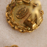 Chanel 1995 CC Chain Medallion Clip-On Earrings 24K GP