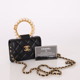 Chanel 2021 Lambskin Pearl Bracelet Bag