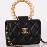 Chanel 2021 Lambskin Pearl Bracelet Bag