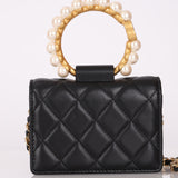 Chanel 2021 Lambskin Pearl Bracelet Bag