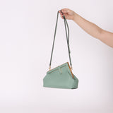 Fendi Leather Small Sea Foam Green First Clutch