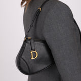 Dior 2023 Black Goatskin Saddle Rodeo Pochette
