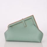 Fendi Leather Small Sea Foam Green First Clutch