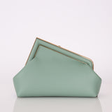 Fendi Leather Small Sea Foam Green First Clutch