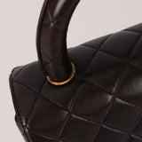 Chanel 1991 Lambskin Parent Kelly Top Handle