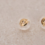 18K Yellow Gold White, Red, and Purple Topaz Earrings