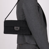 Chanel 2002 Nylon So Black Chocolate Bar East West Flap Bag