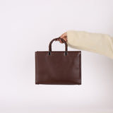 Gucci Leather Brown Box Tote Bag