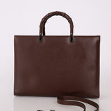 Gucci Leather Brown Box Tote Bag