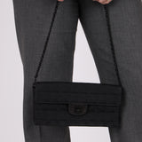 Chanel 2002 Nylon So Black Chocolate Bar East West Flap Bag