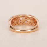 18K Rose Gold Morganite Sapphire & Garnet Cluster Ring, Size US 8