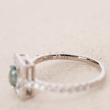 Platinum Diamond Alexandrite Framed Halo Ring, Size US 5.5