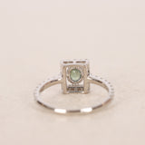 Platinum Diamond Alexandrite Framed Halo Ring, Size US 5.5