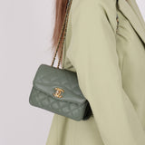 Chanel 2017 Lambskin Sage Coco Companion Small Flap