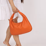 Bottega Veneta Lambskin Clementine Intrecciato Medium Hobo