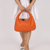 Bottega Veneta Lambskin Clementine Intrecciato Medium Hobo