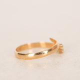 Vintage 1970s 18K Yellow Gold Emerald and Diamond Edwardian-style Wrap Ring, Size US 6.5