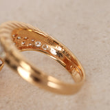 Rare Vintage 1990s 18K Yellow Gold and Pear Ruby Diamond Taper Ring
