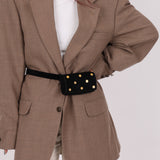 Rare Loewe Suede Coin Anagram Studded Waist Bag