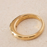 18K Yellow Gold Scattered Diamond Band Ring, Size US 6