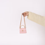 Chanel 2022 Lambskin Coco Enamel Pink Mini Kelly Top Handle