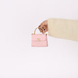 Chanel 2022 Lambskin Coco Enamel Pink Mini Kelly Top Handle