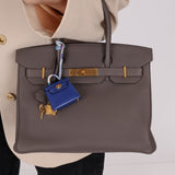 Hermès 2021 Bleu Electrique Tadelakt Micro Twilly Kelly GHW