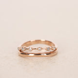 18K Rose Gold and Diamond Double Ring, Size US 5.75