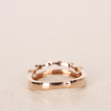 18K Rose Gold and Diamond Double Ring, Size US 5.75