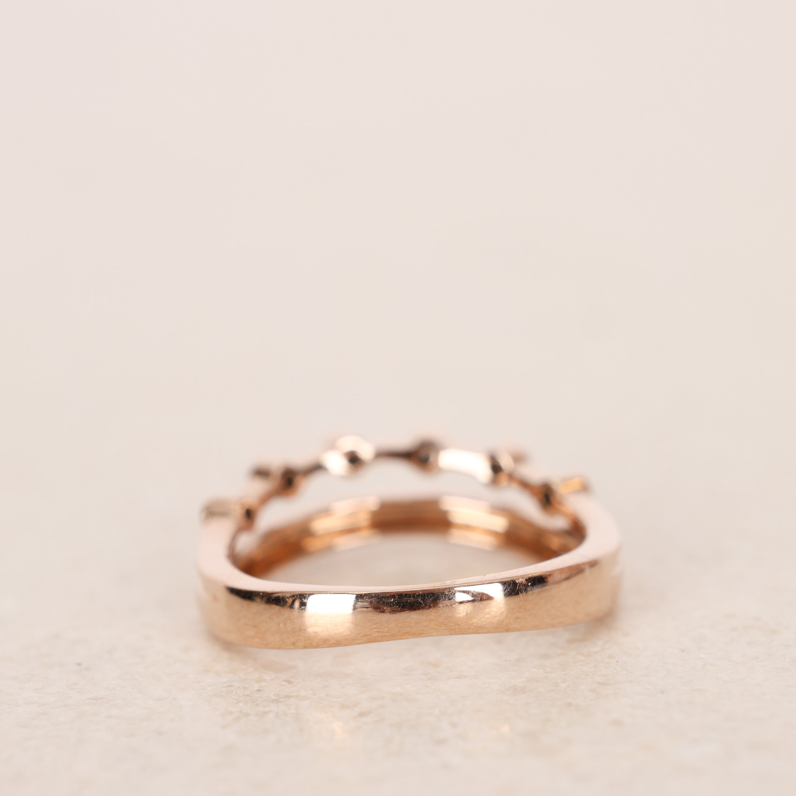 18K Rose Gold and Diamond Double Ring, Size US 5.75