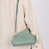 Fendi Leather Small Sea Foam Green First Clutch