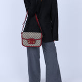 Gucci Supreme Canvas Monogram Horsebit Shoulder Bag