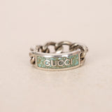 Gucci Gormet Logo Aged Chain Ring