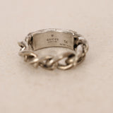 Gucci Gormet Logo Aged Chain Ring