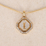 Saint Laurent Crystal Logo Pendant Necklace