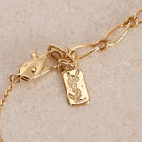 Saint Laurent Crystal Logo Pendant Necklace