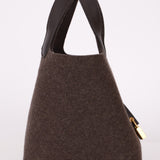 Hermès Wool Chocolate Picotin 18 GHW