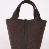 Hermès Wool Chocolate Picotin 18 GHW