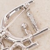 Dior Micro Logo Silver Crystal Brooch