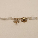 Chanel 2002 Pavè CC Clip-On Earrings 24k GP