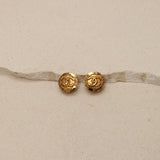 Chanel 1990s Logo Coin Clip-On Earrings 24k GP