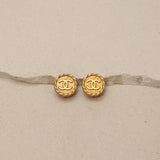 Chanel 1993 Medallion Clip-On Earrings 24k GP
