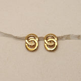 Celine Logo Disc Clip-On Earrings