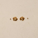 Chanel 2003 Flower Pearl Stud Earrings 24k GP