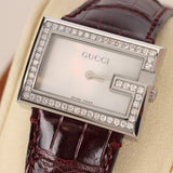 Gucci 100L Alligator Diamond Watch 30mm