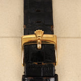 1970s Rolex 18K Yellow Gold and Alligator Cellini 3806 Watch 32mm